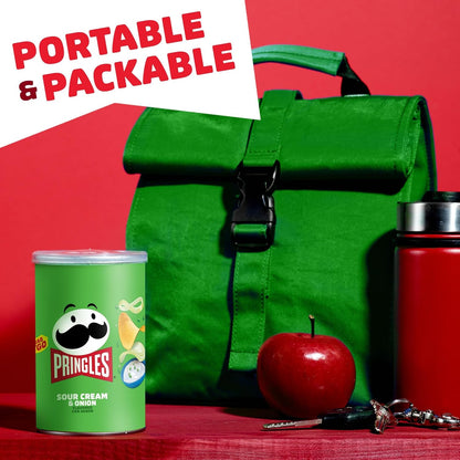 Pringles Sour Cream and Onion Potato Crisps Chips, 12-Can Giftable Snack Pack for Holiday Stocking Stuffers and Hostess Gifts