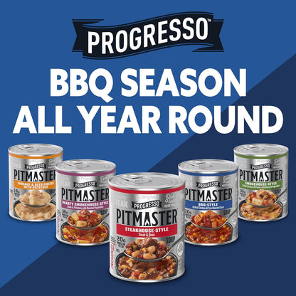 Progresso Pitmaster Steak & Bean Gluten Free Soup – Pantry Staple for Busy Work Weeks, Heat-and-Eat Breakroom Lunch