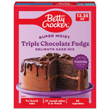 Betty Crocker Super Moist Triple Chocolate Fudge Cake Mix for Potluck Hosting, Reliable Moist Chocolate Cake 13.25 oz