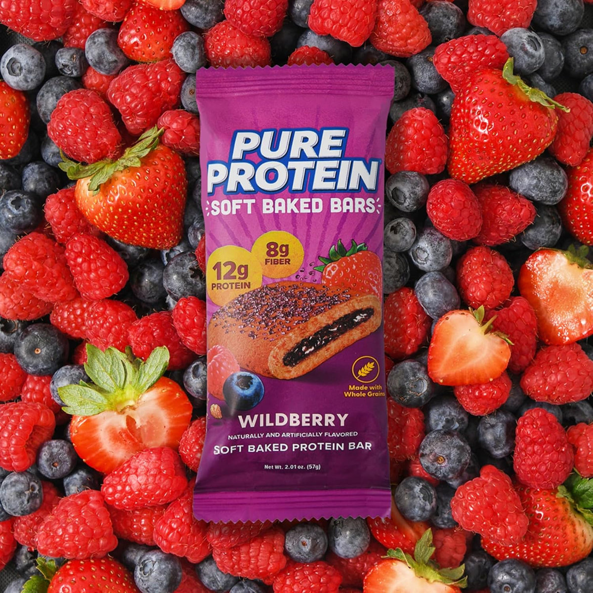 Pure Protein Wildberry Soft Baked Bars – Gym Bag Refuel for Post-Workout Recovery, 12g Protein Snack Bar