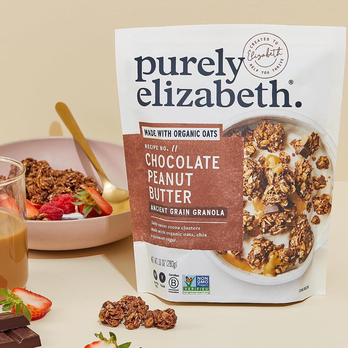 Purely Elizabeth Chocolate Peanut Butter Ancient Grain Granola – Clean-Label Pantry Staple for Holistic Wellness Routines