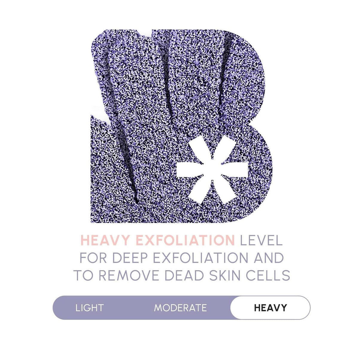 purple color design offered across gloves, mitts, and a dedicated back scrubber variant
