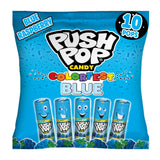 Push Pop Easter Blue Hard Candy Lollipops Hygienic Individually Wrapped Kids Candy for School Party Sharing, 10 Ct Blue Raspberry Bulk Push Pops