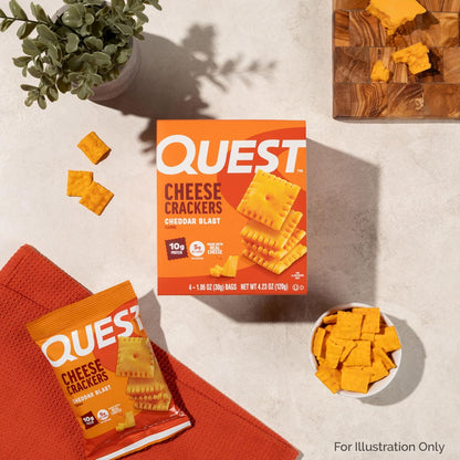 Quest Nutrition Cheese Crackers – Real Cheese Crunch for After-School Munchies, 10g Protein 4-Count