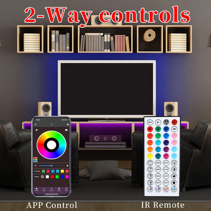 QZYL LED Strip Lights for Kids Room, Cool-to-Touch RGB Lighting with App and Remote Control