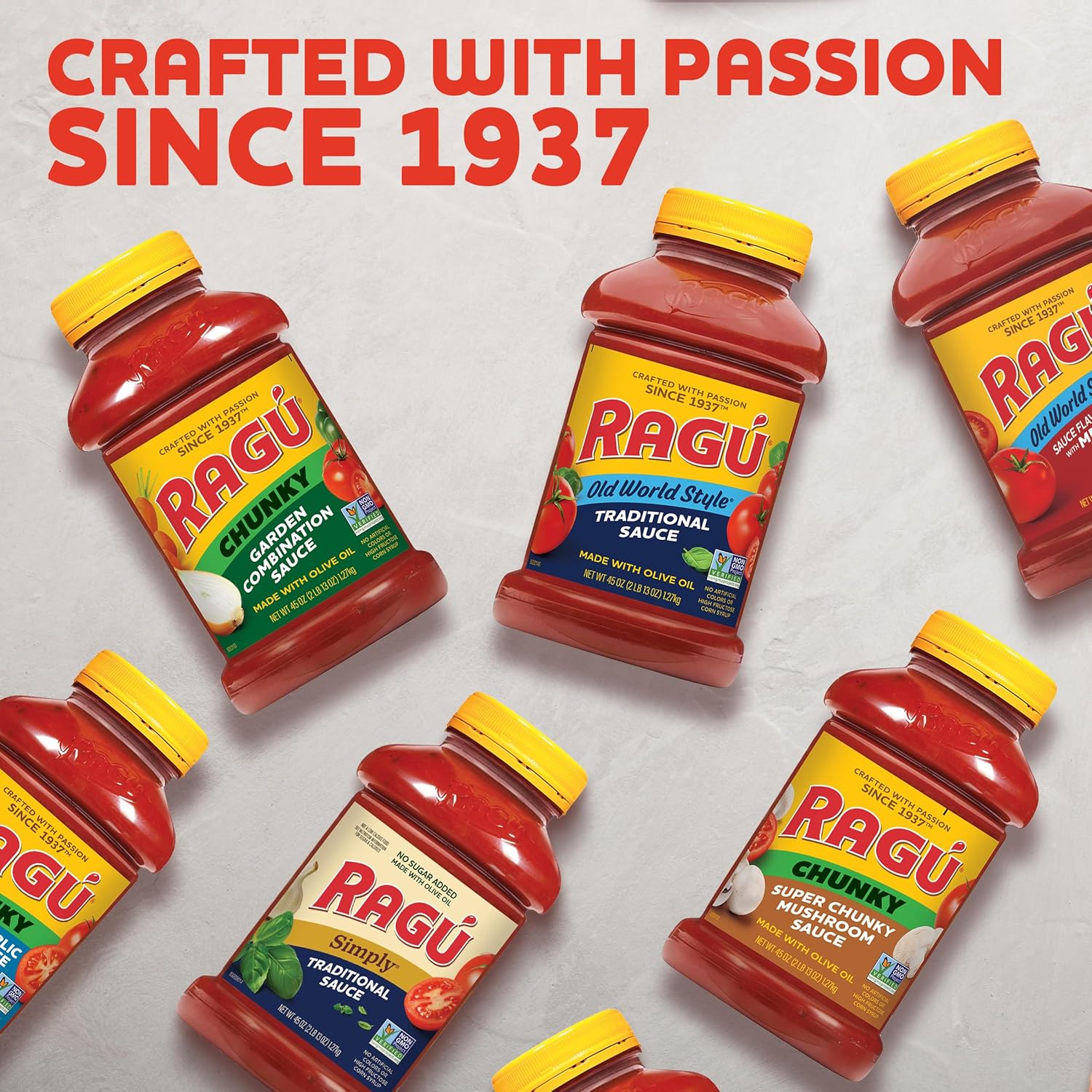 Ragu Old World Style Meat Sauce – 45 oz Ready-to-Heat Jar for Fast Dorm Meal Prep