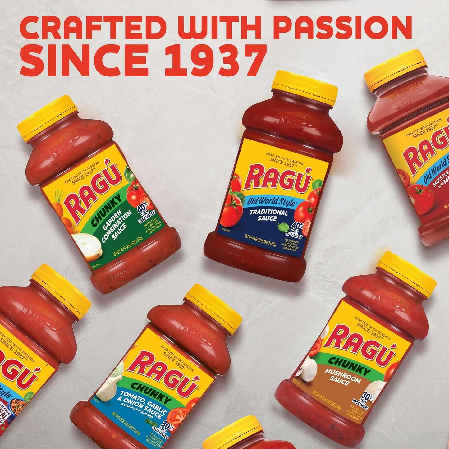 Ragu Old World Style Traditional Sauce, Made with Olive Oil, Quick Weeknight Sauce for Efficient Meal Prep, 45 oz