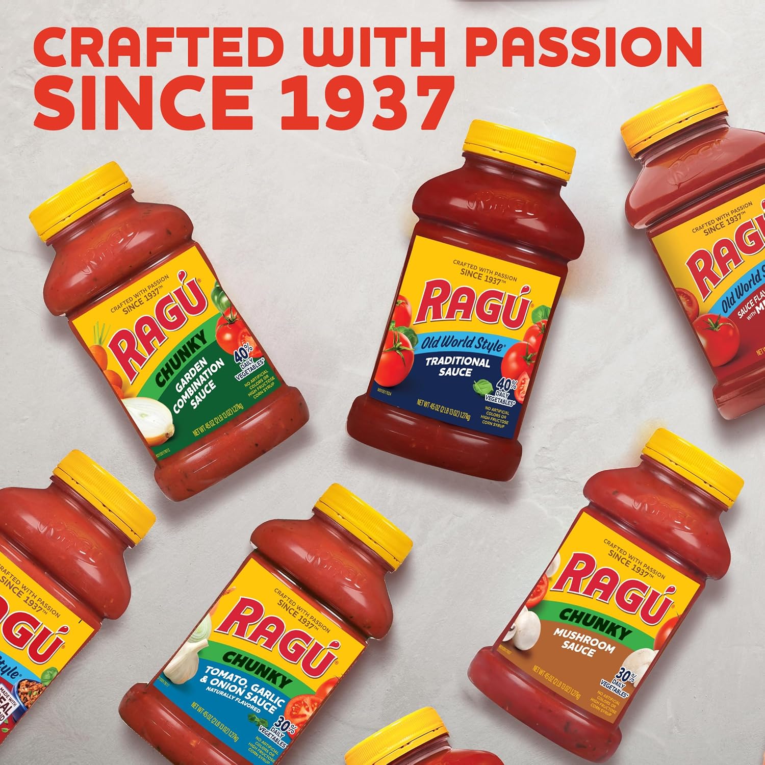 Ragu Old World Style Traditional Sauce, Made with Olive Oil, Quick Weeknight Sauce for Efficient Meal Prep, 45 oz