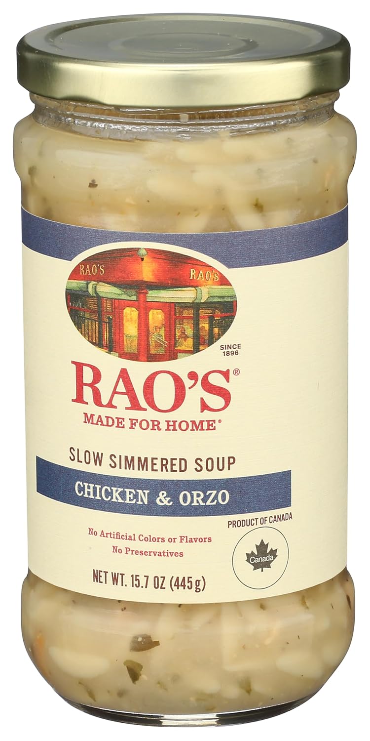 Rao's Made for Home Chicken Orzo Soup – Gourmet Starter Course for Elegant Dinner Parties, Ready-to-Serve in Minutes