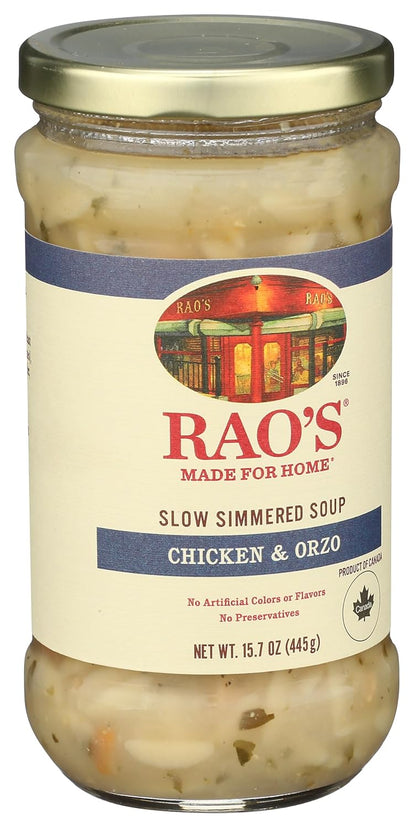 Rao's Made for Home Chicken Orzo Soup – Gourmet Starter Course for Elegant Dinner Parties, Ready-to-Serve in Minutes