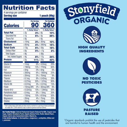 real organic strawberry juice concentrate and organic banana purée (no artificial flavors)