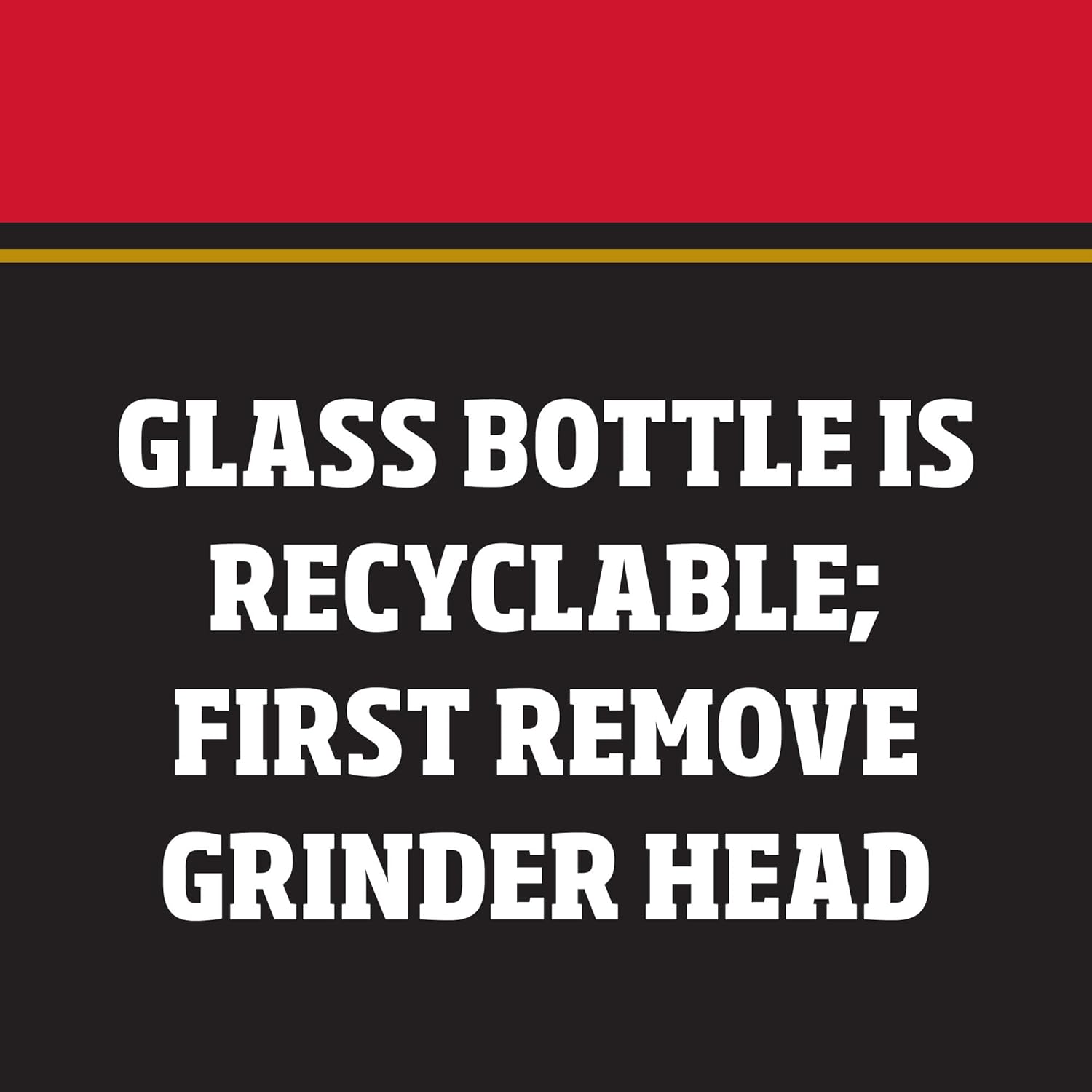 recyclable glass body with removable grinder head