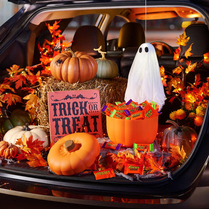 Reese's Assorted Halloween Candy in Designer Pumpkin Bowl – Cozy Office Break Room Decor for Coworker Treat Table