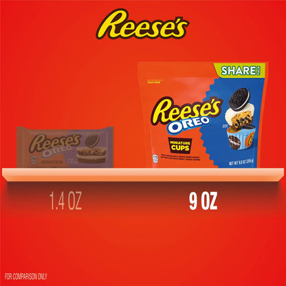 REESE'S OREO Mini Peanut Butter Cups – Valentine's Day Candy Gift for Her and Him, 9 oz Stand-Up Bag