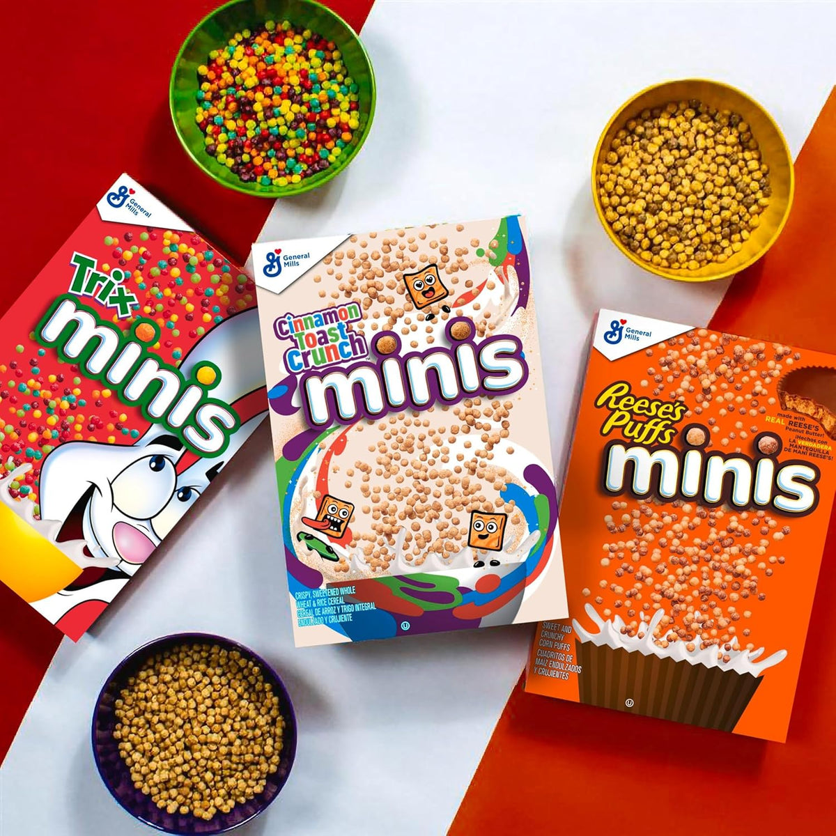 Reese's Puffs Minis Cereal, No High Fructose Corn Syrup Kids Cereal for Family Breakfast, After-School Snack and Lunchbox Treats