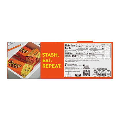 REESE'S Snack Size Peanut Butter Cups - Family Safe Gluten Free Kosher Halloween Candy Bowl, 25 Individually Wrapped Pieces