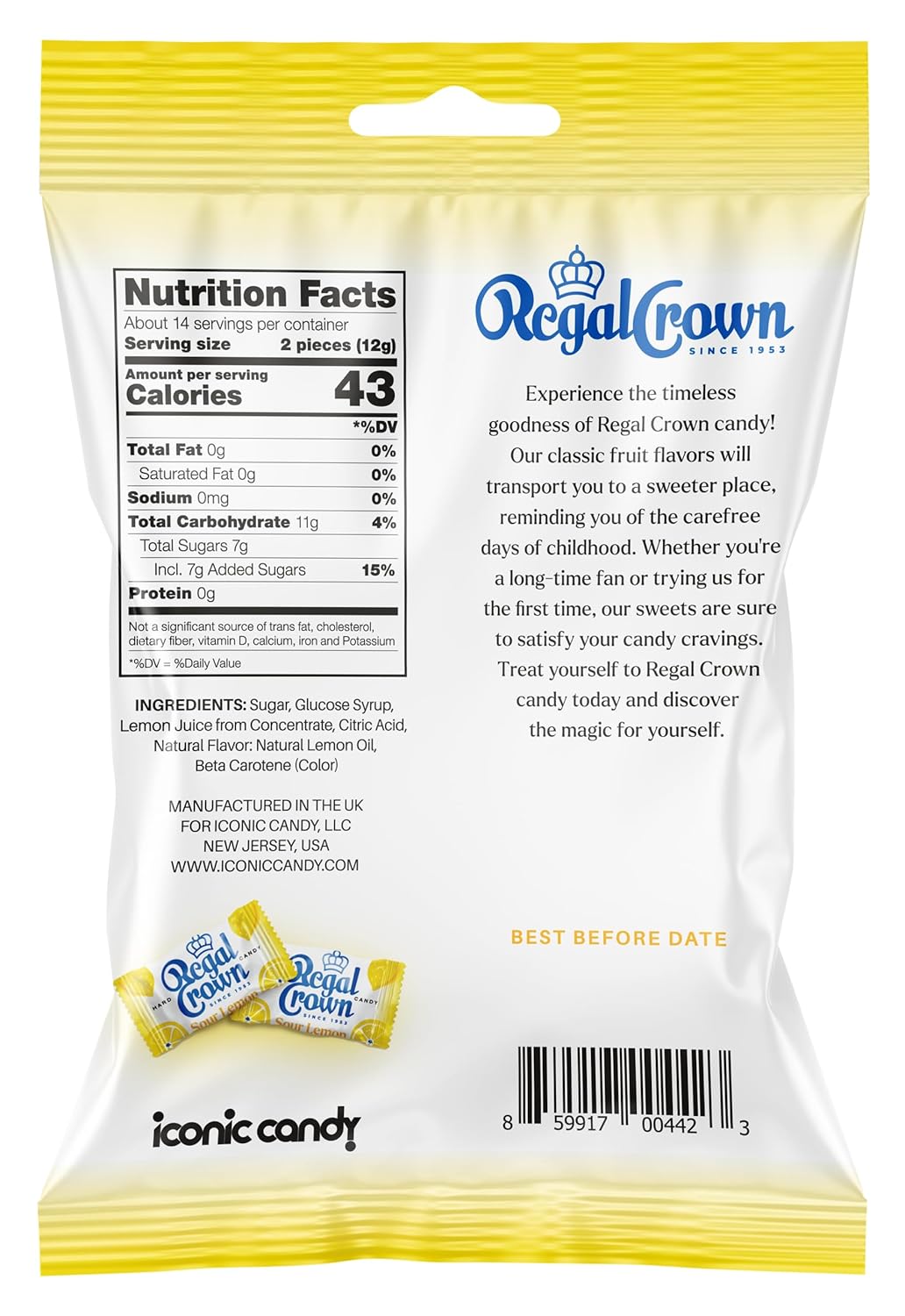 regal crown logo printed on every wrapper for a recognizable, giftable presentation