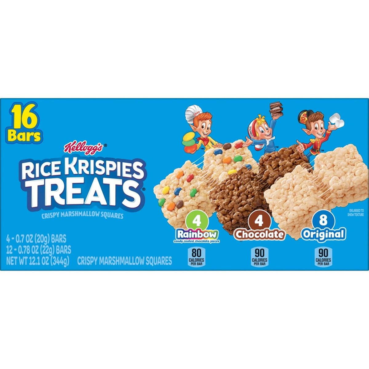 Rice Krispies Treats Crispy Marshmallow Squares – Lunchbox Snack for Kids, Variety Pack 16ct