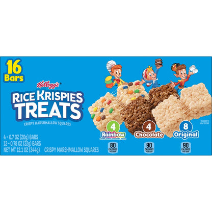 Rice Krispies Treats Crispy Marshmallow Squares – Lunchbox Snack for Kids, Variety Pack 16ct