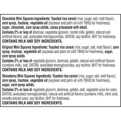Rice Krispies Treats Mini Marshmallow Squares – Portable Snack for Picnics and Road Trips, 52 Individually Wrapped Bars