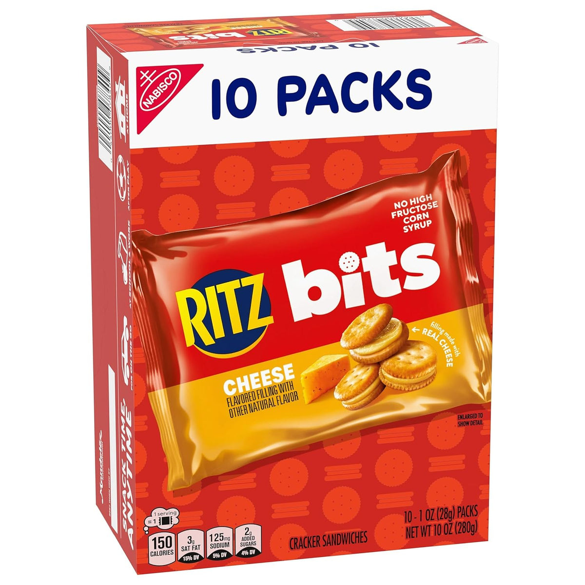 RITZ Bits Cheese Sandwich Crackers – Fun Stocking Stuffer Snack Box for Kids, Teens and College Care Packages
