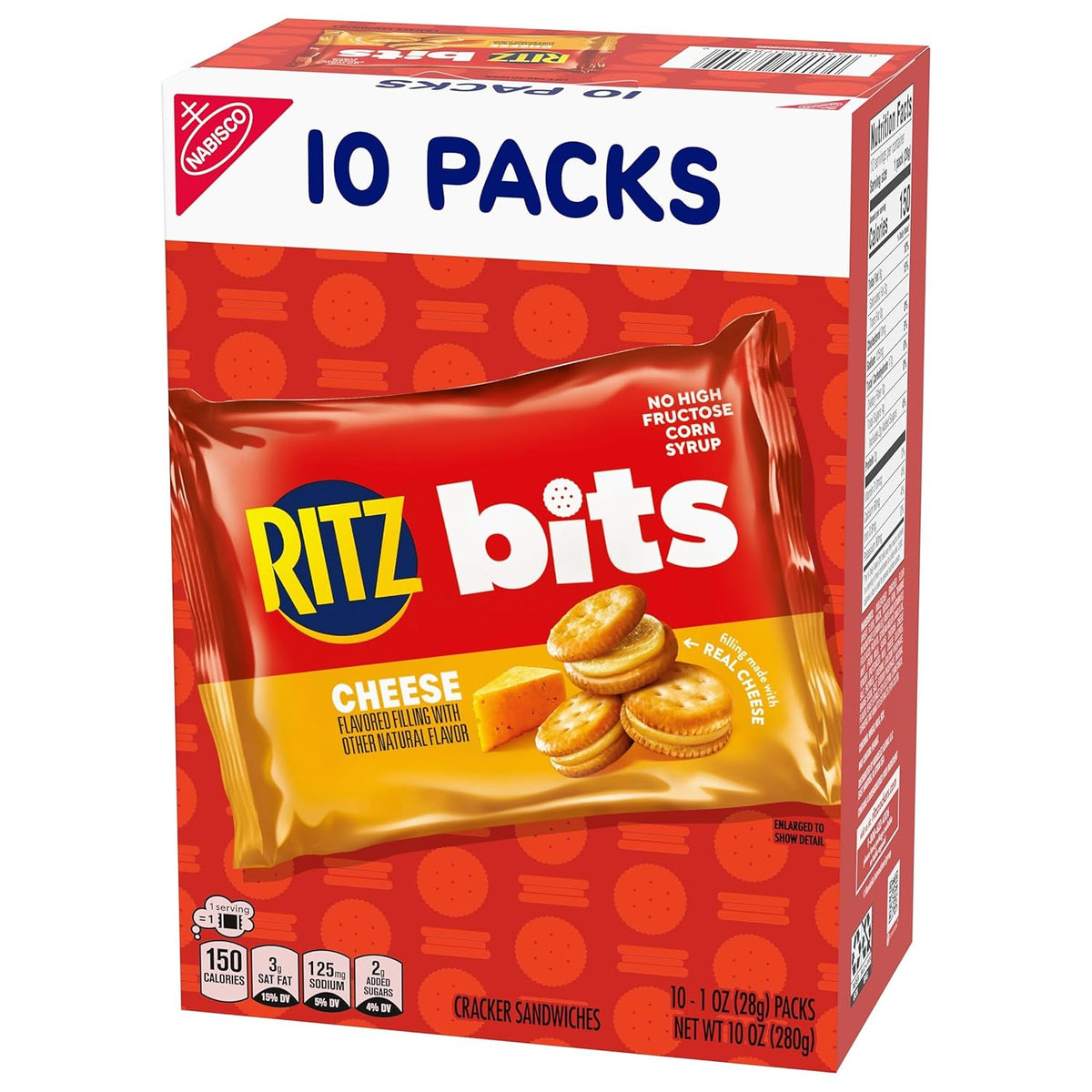 RITZ Bits Cheese Sandwich Crackers – Fun Stocking Stuffer Snack Box for Kids, Teens and College Care Packages