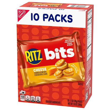 RITZ Bits Cheese Sandwich Crackers – Fun Stocking Stuffer Snack Box for Kids, Teens and College Care Packages