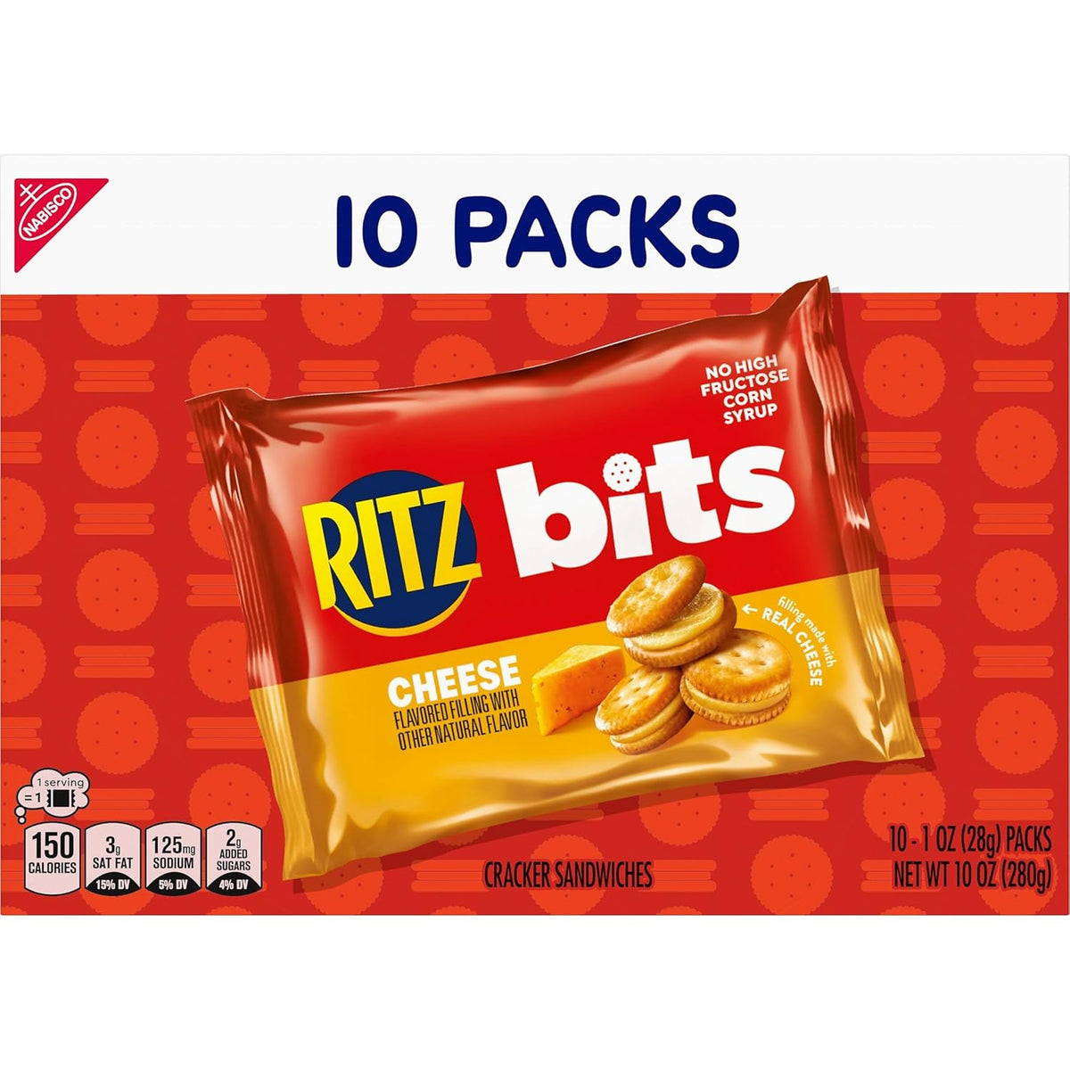 RITZ Bits Cheese Sandwich Crackers – Fun Stocking Stuffer Snack Box for Kids, Teens and College Care Packages