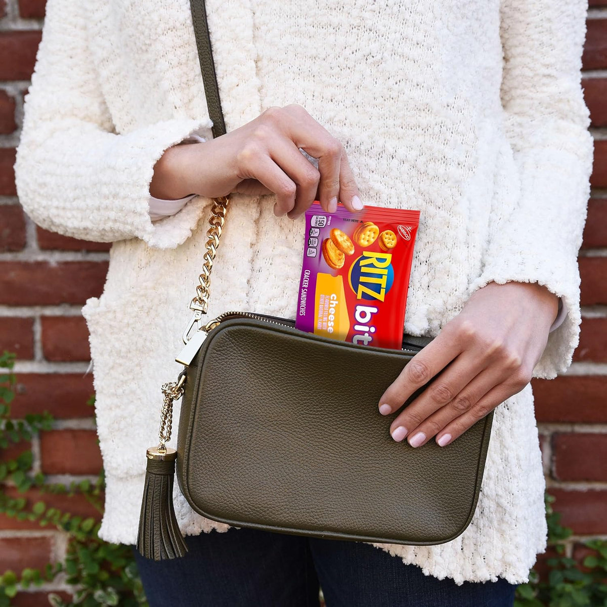 RITZ Bits Cheese Sandwich Crackers – Fun Stocking Stuffer Snack Box for Kids, Teens and College Care Packages