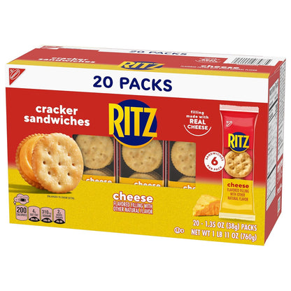 RITZ Cheese Sandwich Crackers, Office Desk Drawer Snack for Between-Meal Focus Breaks