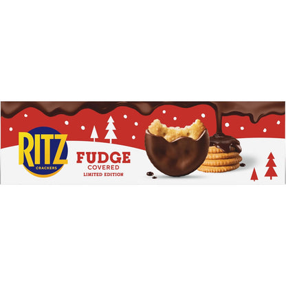RITZ Fudge Covered Holiday Crackers – Sweet Stocking Stuffer Gift for Her and Him, Limited Edition Party Snack