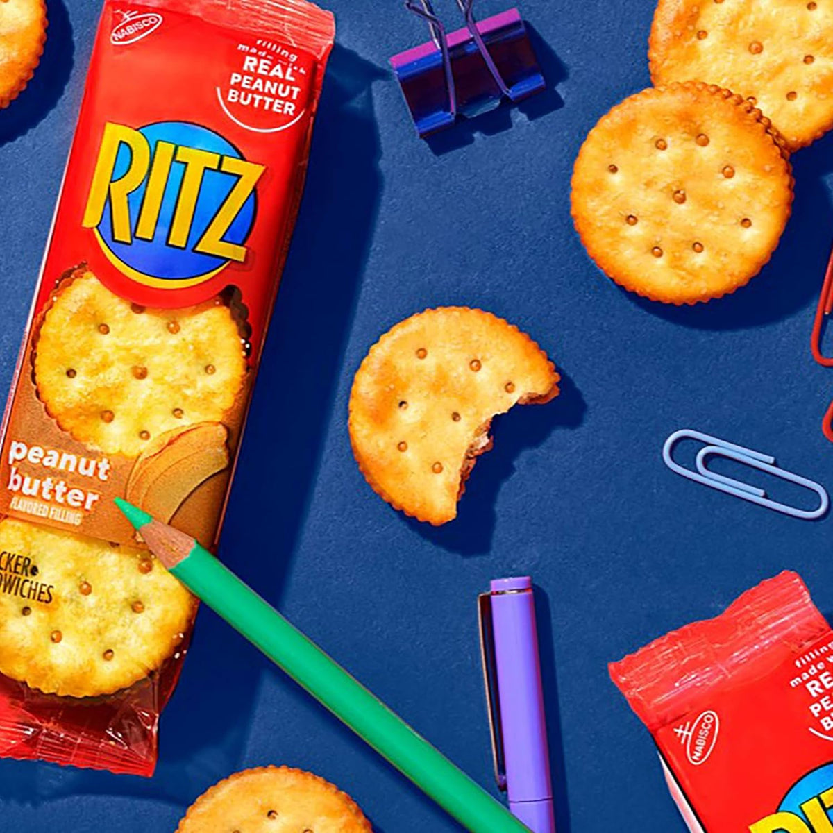 RITZ PB and Cheese Sandwich Cracker Snack Packs – Kid-Friendly Backpack Stuffer for School and Playdates