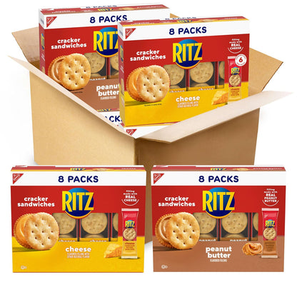 RITZ PB and Cheese Sandwich Cracker Snack Packs – Kid-Friendly Backpack Stuffer for School and Playdates