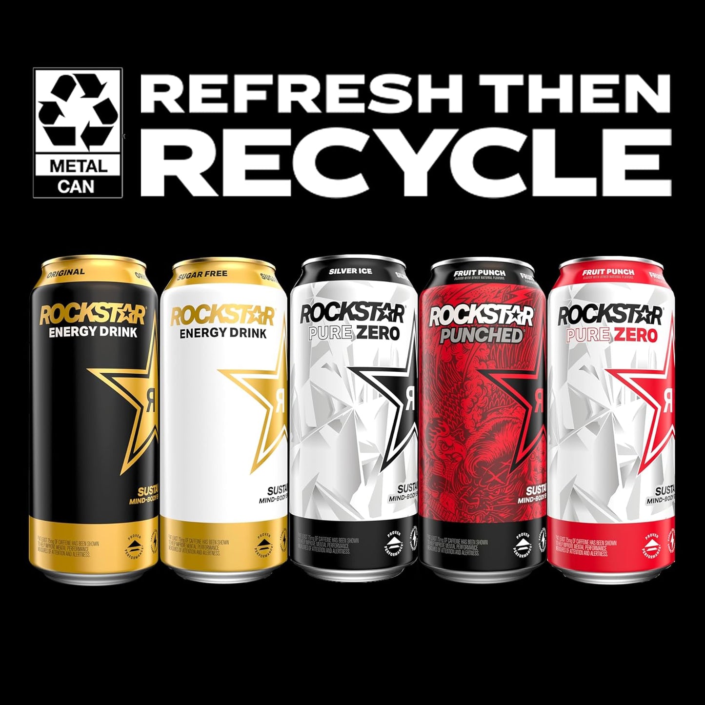 Rockstar Pure Zero Silver Ice 12-Pack – Sugar-Free Energy Drink Gift for Gamers and Esports Fans