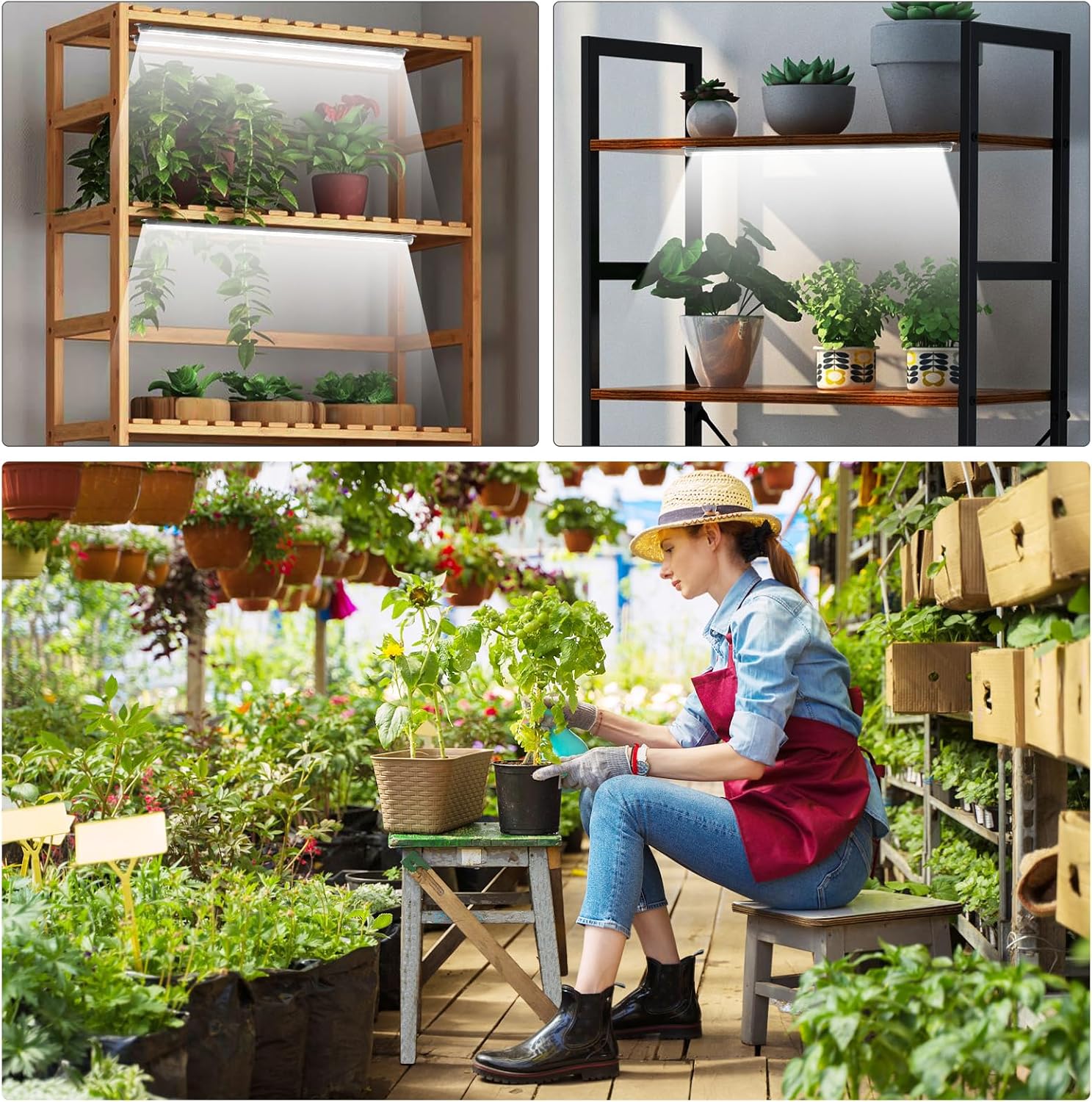 Roleadro 4-Bar Full Spectrum Grow Light – Home Office Desk Plant Setup with Auto Timer for Focused Workdays