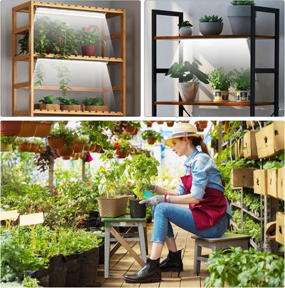 Roleadro 4-Bar Full Spectrum Grow Light – Home Office Desk Plant Setup with Auto Timer for Focused Workdays