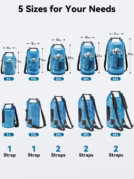 roll-top buckle closure that adjusts capacity and seals out water