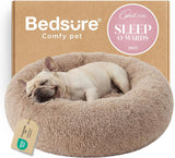 Bedsure Calming Donut Pet Bed – Thoughtful New Puppy or Kitten Gift, 30 inch Washable Round Cat and Dog Bed in 18 Colors