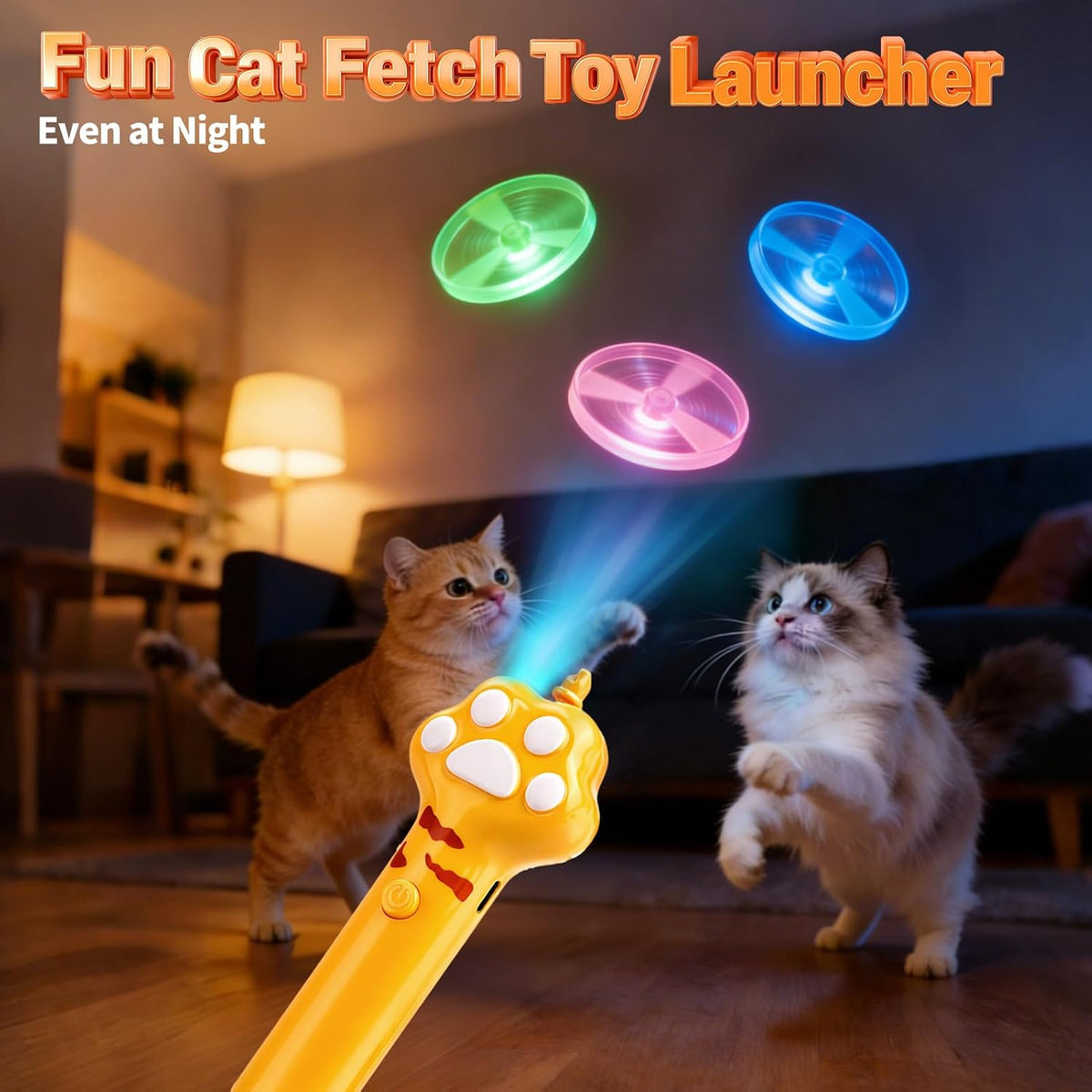 rustling sound design and rotating disc motion to trigger hunting instincts