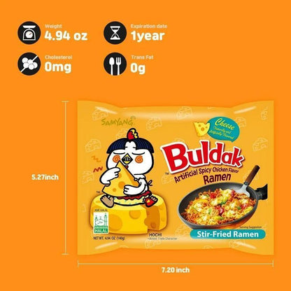 Samyang Buldak Hot Chicken Ramen – Late Night Study Fuel for College Students on Deadline, Fast Cook Halal Korean Noodle 5 Pack