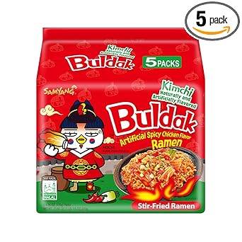 Samyang Buldak Hot Chicken Ramen – Late Night Study Fuel for College Students on Deadline, Fast Cook Halal Korean Noodle 5 Pack