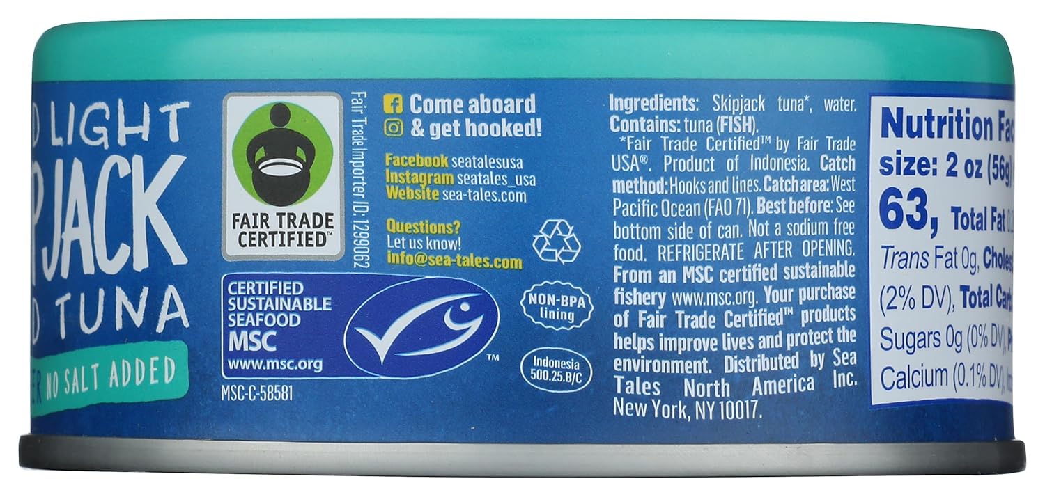 Sea Tales Skipjack Tuna in Water NSA – Additive-Free Lunchbox Protein for School and Picnic