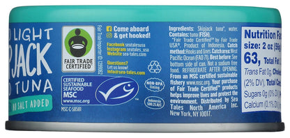 Sea Tales Skipjack Tuna in Water NSA – Additive-Free Lunchbox Protein for School and Picnic
