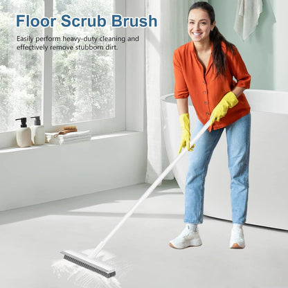 SetSail Floor Scrub Brush with 48 Inch Adjustable Handle, Heavy Duty Scrub Brush for Shower Tile Bathroom Kitchen Grout Cleaning