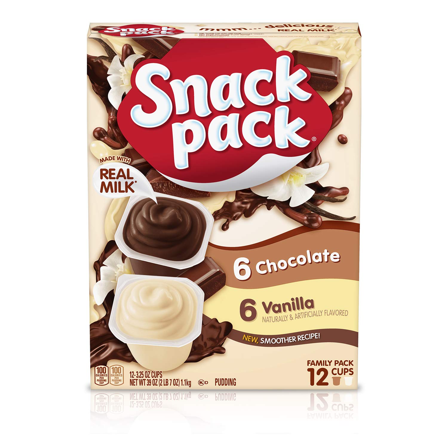 shelf-stable single-serve 3.25 oz plastic cups requiring no refrigeration