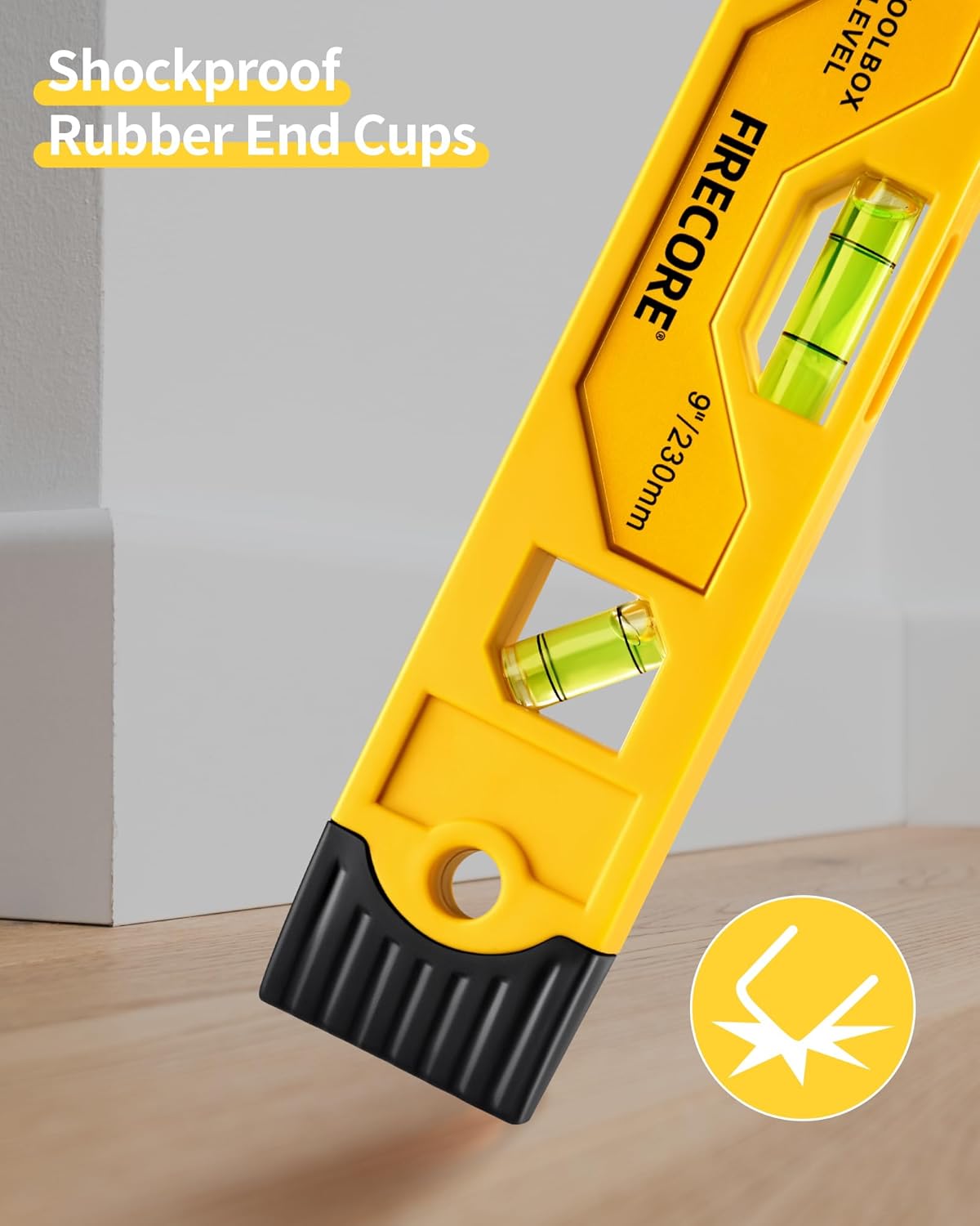 shockproof rubber end caps to absorb drop impact and protect vials