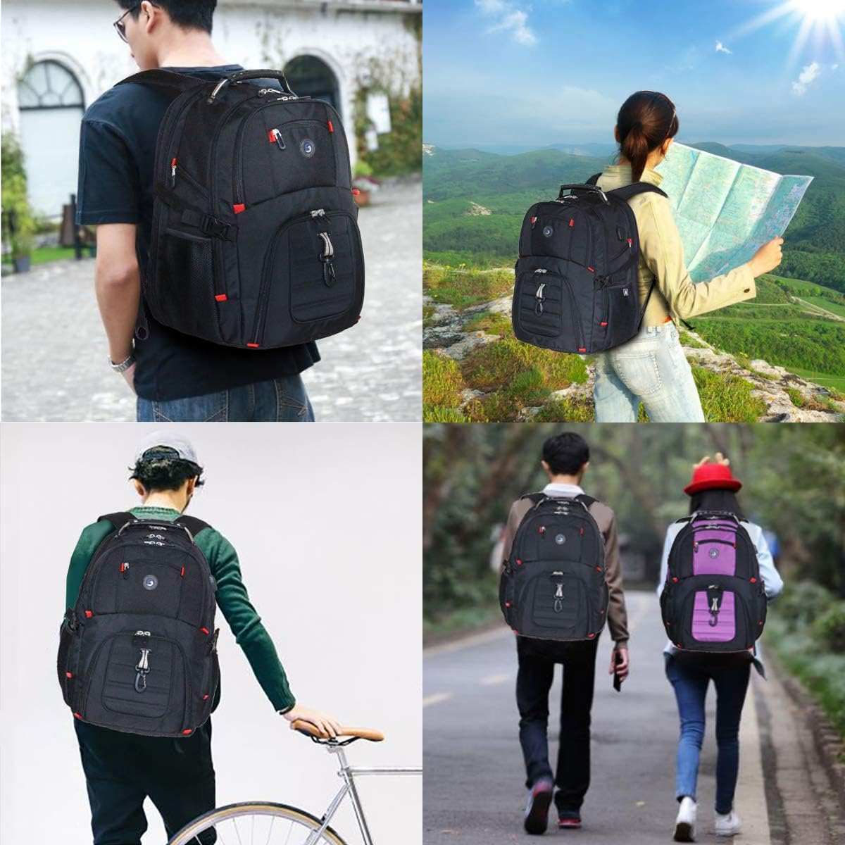 SHRRADOO Anti-Theft Work Backpack for Commuters – Lockable Laptop Sleeve Protects Devices in Crowded Airports and Trains
