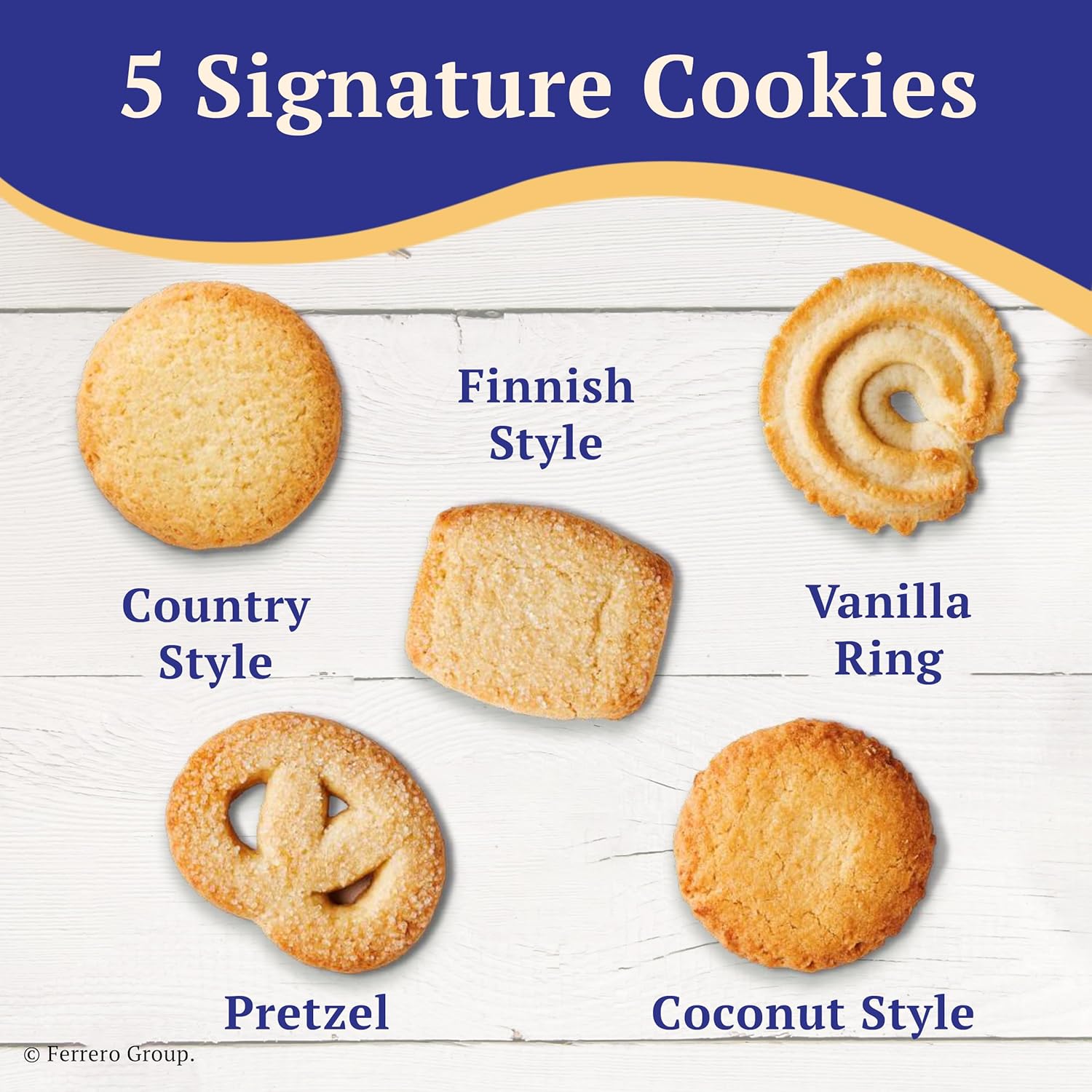 signature assorted shapes including pretzel style and vanilla rings