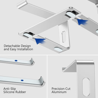 silicone rubber pads on the contact arms to grip the laptop and prevent scratches