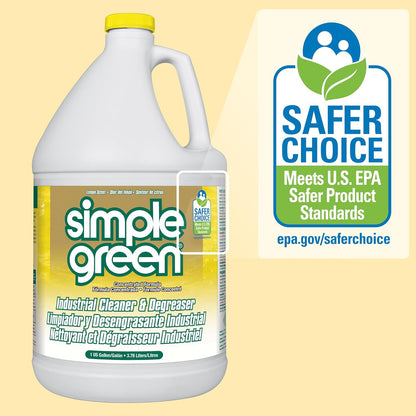 Simple Green Industrial Cleaner and Degreaser 1 Gal. Lemon Scent – pH Neutral Degreaser for Food Prep Areas and Commercial Kitchens